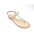 T-Strap Pearl Ballet Flat Sandals